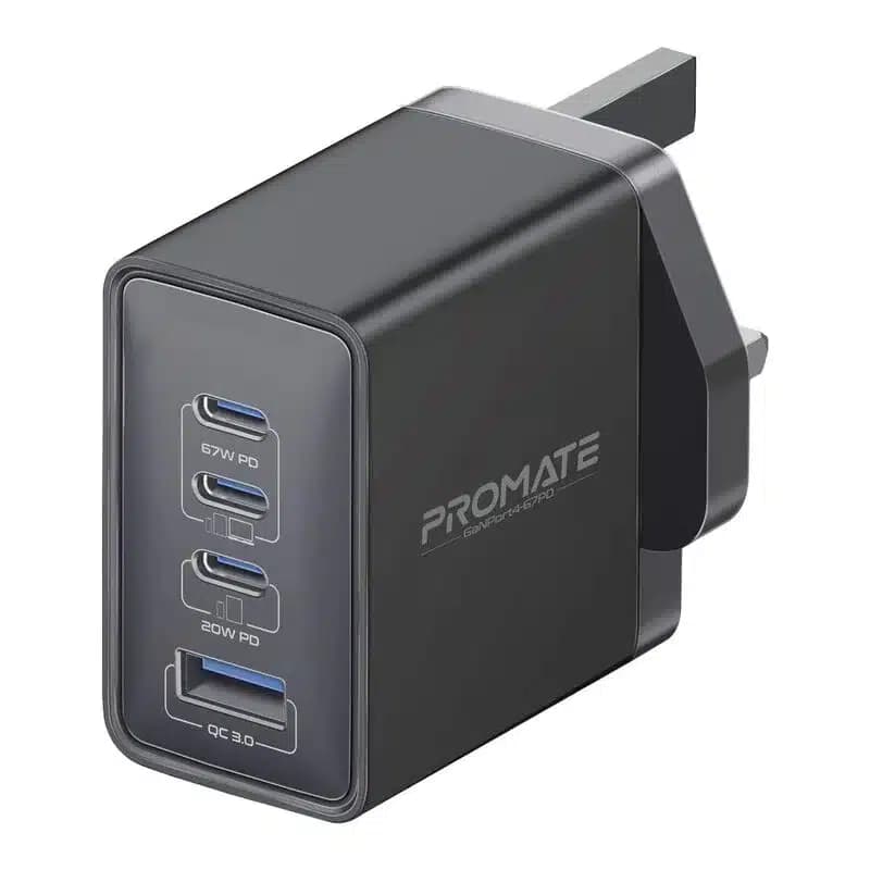 Promate 67W PD GaNfast Charger with Quick Charge 3.0 thumbnail 3