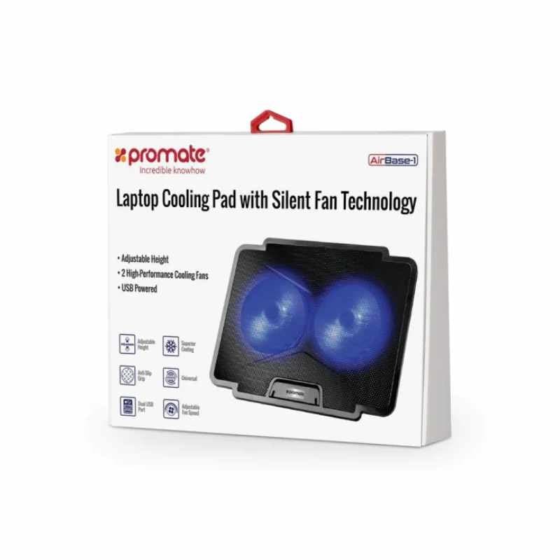 Promate AirBase-1 Laptop Cooling Pad with Silent Fan Technology thumbnail 3