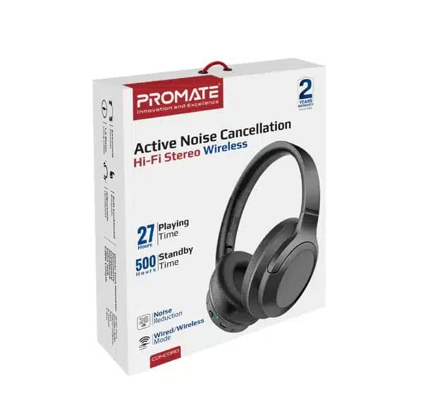 Promate Concord ANC High-Fidelity Stereo Wireless Headphones thumbnail 4