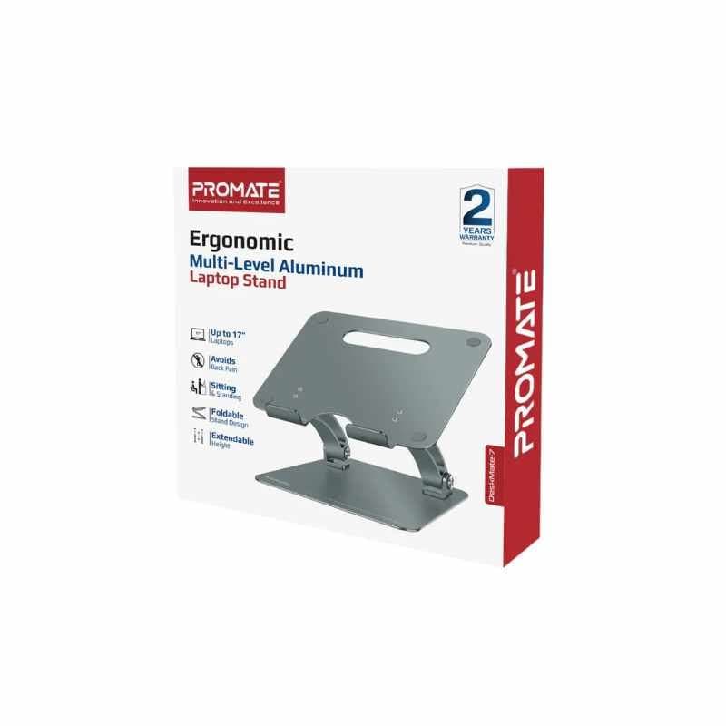 Promate DeskMate-7 Ergonomic Multi-Level Aluminum Laptop Stand thumbnail 2