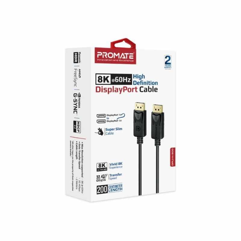 Promate DPLink-200 8K@60Hz High-Definition DisplayPort Cable thumbnail 3