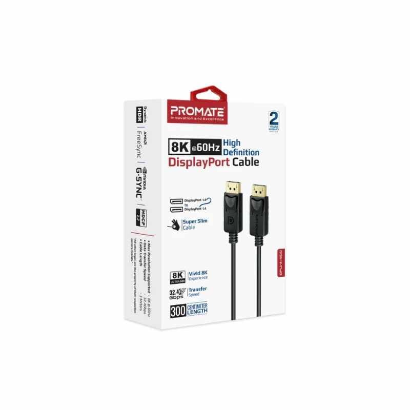 Promate DPLink-300 8K@60Hz High-Definition DisplayPort Cable thumbnail 3
