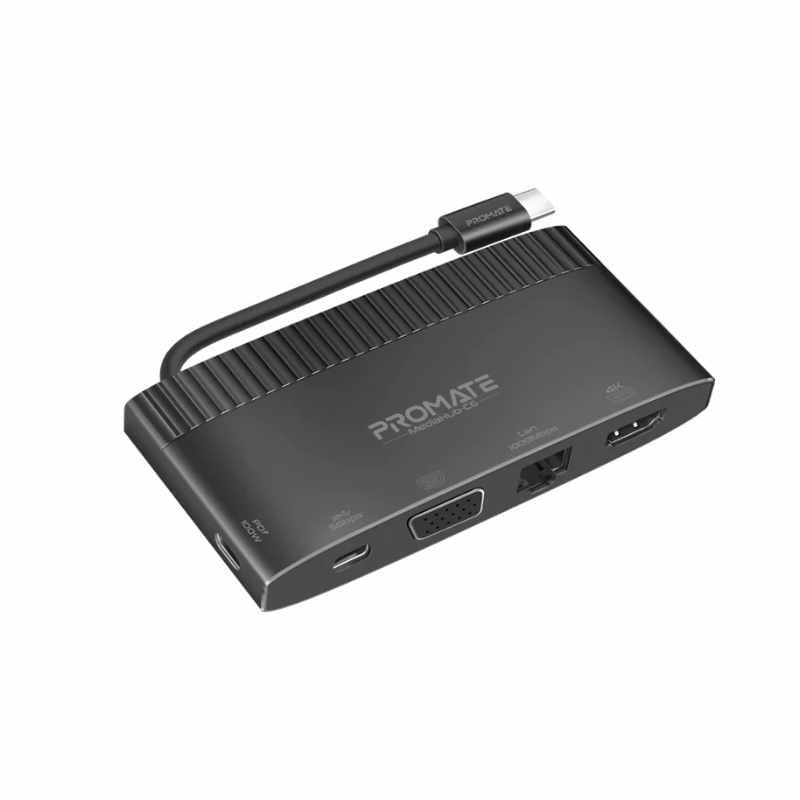 Promate MediaHub-c6 6-in-1 Highly Versatile USB-C Media Hub with 100W Power Delivery thumbnail 4