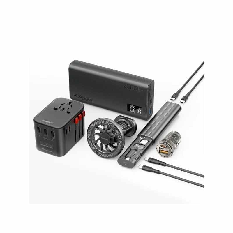 Promate PowerGear Pro 7 in 1 Portable Essential Electronic Accessories Travel Kit thumbnail 2
