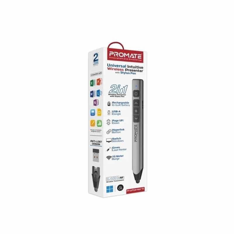 Promate ProPointer-S Universal Intuitive Wireless Presenter with Stylus Pen thumbnail 3