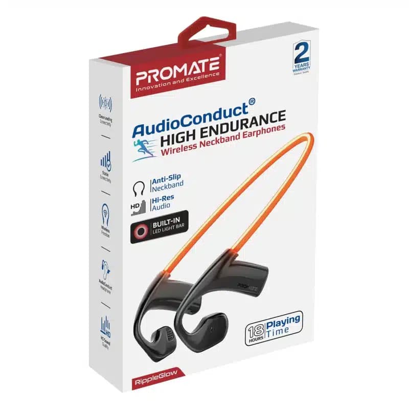 Promate RippleGlow AudioConduct™ High-Endurance Wireless Neckband Earphones thumbnail 4