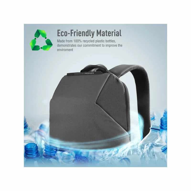 Promate UrbanPack-BP 15.6″ Urban Styled EcoPakt™ Travel Backpack thumbnail 2