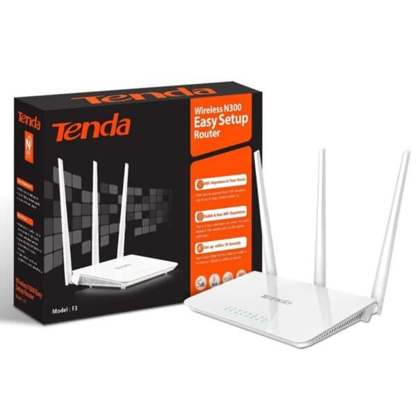 Tenda N300 Wireless Wi-Fi Router with High Power 5dBi Antennas (F3) thumbnail 5