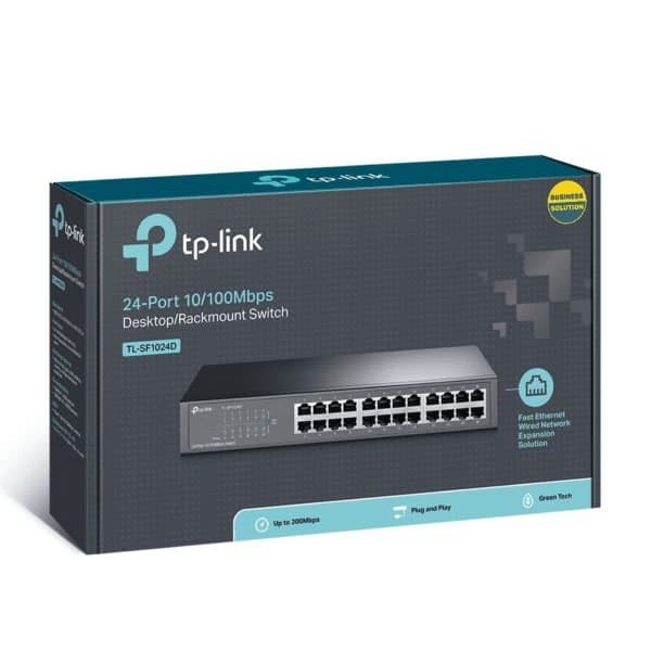 TP Link TL-SF1024D 24-port 10/100Mbps Desktop/Rackmount Switch thumbnail 3