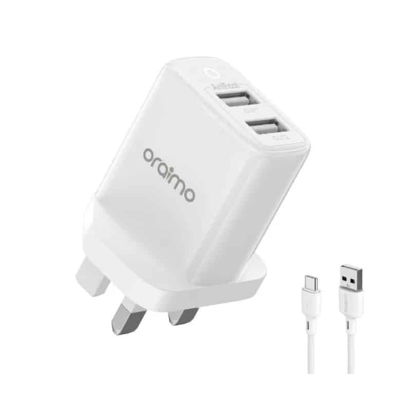 Oraimo Firefly 2U 12W 2.4A Dual USB Fast Charger Kit