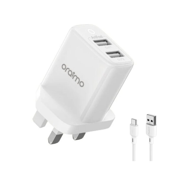 Oraimo Firefly 2U 12W 2.4A Dual USB Fast Charger Kit Price in Kenya-001-Mobilehub Kenya